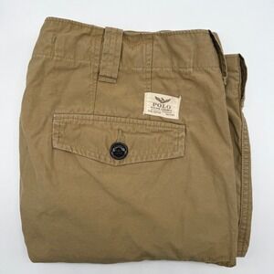 Polo Ralph Lauren Cargo Shorts Men 35 Khaki Classic Fit Utility Canvas 9" Inseam